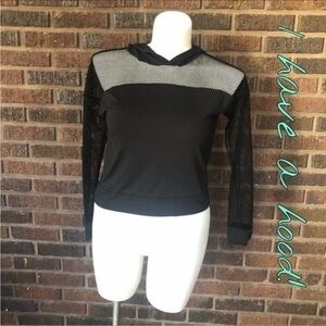 Smoke and‎ Mirrors Hooded Mesh Crop Top Juniors Large